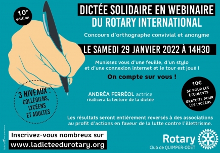 Dictée solidaire en Webinaire du Rotary International
